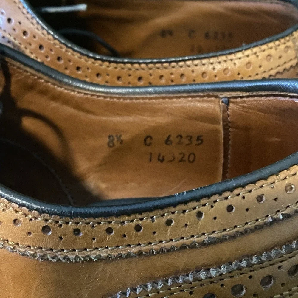 Allen Edmonds McAllister Walnut Brown Leather‎ Brogue Wingtip Oxford 8.5C Shoes